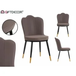 Poltrona Viola Conchiglia Ecopelle Acciaio (53 X 88 X 67 Cm)