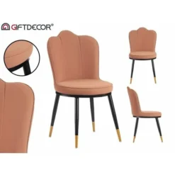 Poltrona Rosa Conchiglia Ecopelle Acciaio (53 X 88 X 67 Cm)