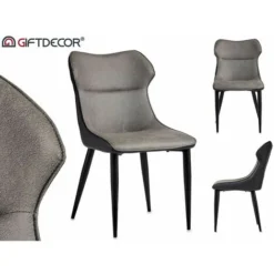 Poltrona Grigio Ecopelle Acciaio (49 X 86 X 60 Cm)