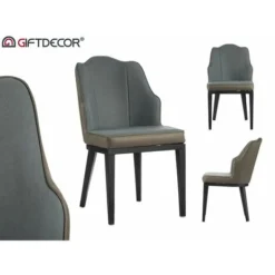 Poltrona Grigio Ecopelle Acciaio (48 X 80 X 60 Cm)