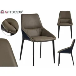 Poltrona Grigio Classico Ecopelle Acciaio (50 X 87 X 61 Cm)