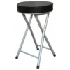 Sgabello Pieghevole Con Seduta In Pvc E Struttura In Metallo 30x30cm/H50cm Nero