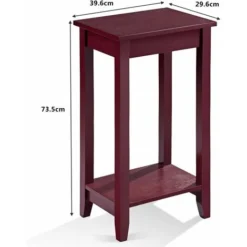 GOPLUS Tavolino Alto Multiuso Salvaspazio Con Ripiano, Struttura Alta, Gambe In Legno Di Pino E Impiallacciatura Di Legno, Multiuso Per Camera/Soggiorno, 39,6 X 29,6 X 73,5 Cm (Marrone) -Negozio al dettaglio VIDAXL || HOMCOM || Songmics 53993174 3