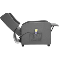 Poltrona Massaggiante In Tessuto Grigio Chiaro VidaXL -Negozio al dettaglio VIDAXL || HOMCOM || Songmics 54004106 5