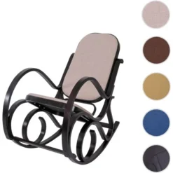 Nova Sedia A Dondolo Struttura In Legno Chiaro Seduta In Tessuto Design Classico Colore : Nero -Negozio al dettaglio VIDAXL || HOMCOM || Songmics 54080149 3