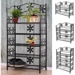 Nova Scaffale Scarpiera Portaoggetti In Metallo Robusto Decorativo Con 5 Ripiani -Negozio al dettaglio VIDAXL || HOMCOM || Songmics 54080190 5