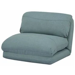 Nova Pouf Relax Poltrona Trasformabile In Letto Rivestimento In Tessuto Schiuma Colore : Grigio-Blu