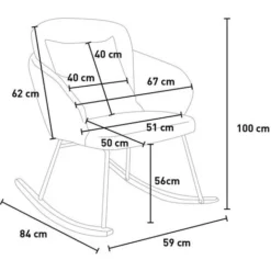 Sedia A Dondolo Moderna Legno Poltrona Soggiorno Cuscino Supoles -Negozio al dettaglio VIDAXL || HOMCOM || Songmics 54101772 5