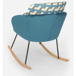 Sedia A Dondolo Moderna Velluto Poltrona Soggiorno Cuscino Modelis -Negozio al dettaglio VIDAXL || HOMCOM || Songmics 54101773 4