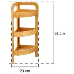 Mensola Angolare A 3 Ripiani In Bambu 33x23x61cm -Negozio al dettaglio VIDAXL || HOMCOM || Songmics 54353634 4