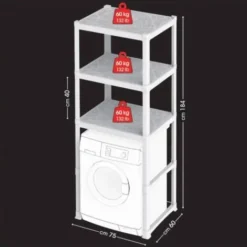 Bama Mobile Scaffale Salvaspazio Per Lavatrice 3 Piani 75x60x184h Cm Color Sabbia -Negozio al dettaglio VIDAXL || HOMCOM || Songmics 54445498 3