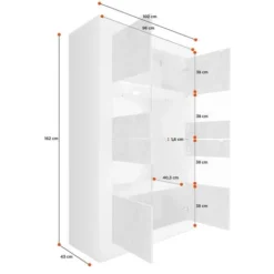 Vetrina Moderna Scontata Con 2 Ante, Nero E Pero -Negozio al dettaglio VIDAXL || HOMCOM || Songmics 54485184 3