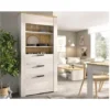 Vetrina Alta 188 Cm Amelia Rovere Sbiancato E Rovere Chiaro Con Due Ante Ed Un Cassetto Rovere Sbiancato E Rovere Chiaro