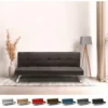 Divano Letto In Tessuto 2 Posti Design Moderno Gemma Pronto Letto Colore: Grigio Scuro