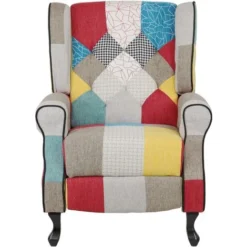 Poltrona Relax Manuale Reclinabile Patchwork Modello Patch Colore Patchwork Party - Style Comfort -Negozio al dettaglio VIDAXL || HOMCOM || Songmics 56063978 4