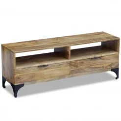 Nova Mobile Porta TV In Legno Di Mango Con 2 Cassetti 120x35x45 Cm -Negozio al dettaglio VIDAXL || HOMCOM || Songmics 56067684 3