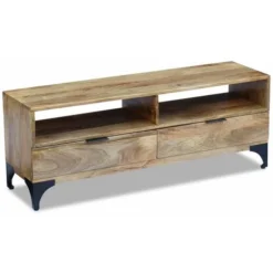 Nova Mobile Porta TV In Legno Di Mango Con 2 Cassetti 120x35x45 Cm -Negozio al dettaglio VIDAXL || HOMCOM || Songmics 56067684 4