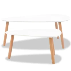 Nova Tavolini Da Salotto Divano Caffè Set 2 Pz In Legno Stile Scandinavo Vari Colori Colore : BIANCO -Negozio al dettaglio VIDAXL || HOMCOM || Songmics 56068389 3