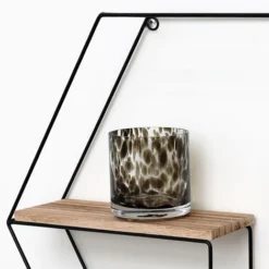 Mensola In Metallo Nero Con 3 Tavole In Legno - Mensola Esagonale - 48x55x10 Cm -Negozio al dettaglio VIDAXL || HOMCOM || Songmics 56342023 3