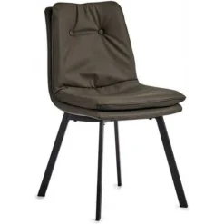 Poltrona Grigio Tasti Ecopelle Acciaio (51 X 85 X 46 Cm)