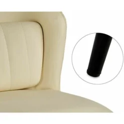 Poltrona Crema 51 X 83,5 X 54 Cm Nero Acciaio -Negozio al dettaglio VIDAXL || HOMCOM || Songmics 56411076 3