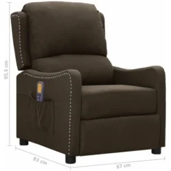 Poltrona Massaggiante Marrone Scuro In Tessuto VidaXL -Negozio al dettaglio VIDAXL || HOMCOM || Songmics 56987673 3