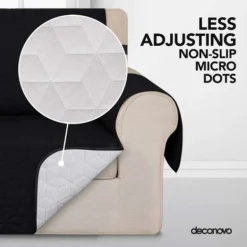 Deconovo Copripoltrona Trapuntato Antiscivolo Con Tasche - Nero -Negozio al dettaglio VIDAXL || HOMCOM || Songmics 57115876 3
