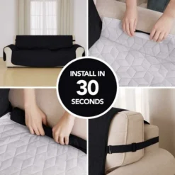 Deconovo Copripoltrona Trapuntato Antiscivolo Con Tasche - Nero -Negozio al dettaglio VIDAXL || HOMCOM || Songmics 57115876 4