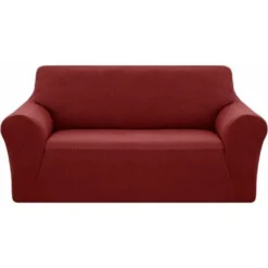 Deconovo Copridivano 2 Posti Elasticizzato In Velluto Per Divano Da 145 A 180cm - Vino