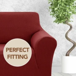 Deconovo Copridivano 2 Posti Elasticizzato In Velluto Per Divano Da 145 A 180cm - Vino -Negozio al dettaglio VIDAXL || HOMCOM || Songmics 57116071 3