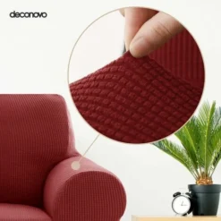 Deconovo Copridivano 2 Posti Elasticizzato In Velluto Per Divano Da 145 A 180cm - Vino -Negozio al dettaglio VIDAXL || HOMCOM || Songmics 57116071 4