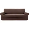 Deconovo Copridivano 4 Posti In Elastico Universale Con Bassetti Per Divano Da 237 A 250cm - Cioccolato