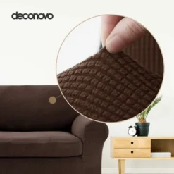 Deconovo Copridivano 4 Posti In Elastico Universale Con Bassetti Per Divano Da 237 A 250cm - Cioccolato -Negozio al dettaglio VIDAXL || HOMCOM || Songmics 57116429 4