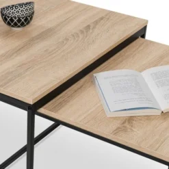 Lotto Di 2 Tavoli Bassi Impilabili DETROIT 60/70 Design Industriale -Negozio al dettaglio VIDAXL || HOMCOM || Songmics 57241759 4