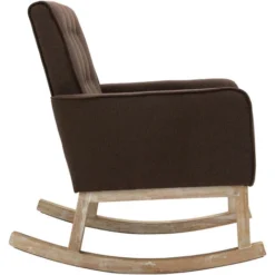 Sedia A Dondolo In Tessuto Brevik Marrone -Negozio al dettaglio VIDAXL || HOMCOM || Songmics 57356010 3