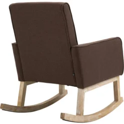 Sedia A Dondolo In Tessuto Brevik Marrone -Negozio al dettaglio VIDAXL || HOMCOM || Songmics 57356010 4