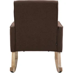 Sedia A Dondolo In Tessuto Brevik Marrone -Negozio al dettaglio VIDAXL || HOMCOM || Songmics 57356010 5