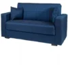 Divano Letto Nora 2 Posti Tessuto Blu, 152x80x87 Cm