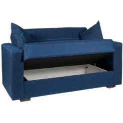 Divano Letto Nora 2 Posti Tessuto Blu, 152x80x87 Cm -Negozio al dettaglio VIDAXL || HOMCOM || Songmics 57774038 3