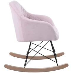 Poltrona Sedia Dondolo Relax Base Slitta Scandinavo Imbottita Design Unic Rosa -Negozio al dettaglio VIDAXL || HOMCOM || Songmics 57911266 3