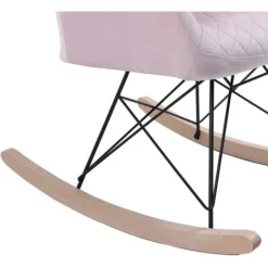 Poltrona Sedia Dondolo Relax Base Slitta Scandinavo Imbottita Design Unic Rosa -Negozio al dettaglio VIDAXL || HOMCOM || Songmics 57911266 5