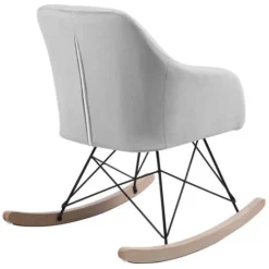 Poltrona Sedia Dondolo Relax Base Slitta Scandinavo Imbottita Design Unic Grigio -Negozio al dettaglio VIDAXL || HOMCOM || Songmics 57911277 4