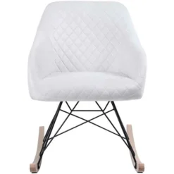 Poltrona Sedia Dondolo Relax Base Slitta Scandinavo Imbottita Design Unic Crema -Negozio al dettaglio VIDAXL || HOMCOM || Songmics 57911279 3