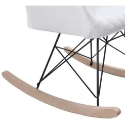 Poltrona Sedia Dondolo Relax Base Slitta Scandinavo Imbottita Design Unic Crema -Negozio al dettaglio VIDAXL || HOMCOM || Songmics 57911279 4