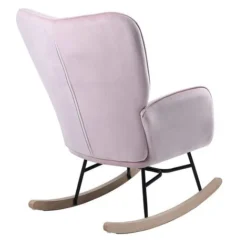 Poltrona Sedia Dondolo Relax Tessuto E Metallo Imbottita Design Moderno Rosa -Negozio al dettaglio VIDAXL || HOMCOM || Songmics 58049193 5