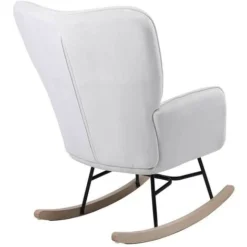Poltrona Sedia Dondolo Relax Tessuto E Metallo Imbottita Design Moderno Crema -Negozio al dettaglio VIDAXL || HOMCOM || Songmics 58049194 4