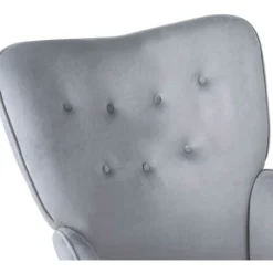 Poltrona Sedia Dondolo Relax Tessuto E Metallo Imbottita Design Moderno Grigio -Negozio al dettaglio VIDAXL || HOMCOM || Songmics 58049195 3