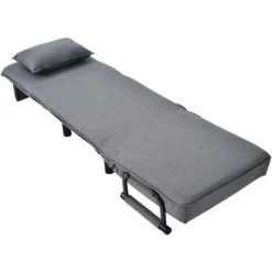 Divano Letto Trasformabile 3 In 1 Divano Letto Pieghevole Poltrona Reclinabile Reclinabile Con Schienale Reclinabile E Cuscini, Divano Letto In Lino, Grigio -Negozio al dettaglio VIDAXL || HOMCOM || Songmics 58070099 3