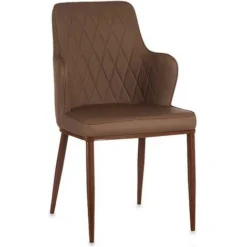 Poltrona Marrone Rombos Ecopelle Acciaio (53 X 90 X 43 Cm)