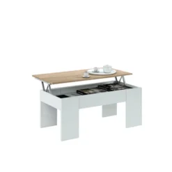 Tavolino Da Salotto, Tavolino Da Caffè Con Piano Elevabile, Tavolo Basso Da Soggiorno, Cm 100x50h45/56, Bianco E Rovere 8 Tavolino Da Salotto, Tavolino Da Caffè Con Piano Elevabile, Tavolo Basso Da Soggiorno, Cm 100x50h45/56, Bianco E Rovere -Negozio al dettaglio VIDAXL || HOMCOM || Songmics 58337803 4